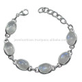 Raillow Moonstone Edelstein &amp; 925 Sterling Silber Kette Link Armband charmante Schmuck